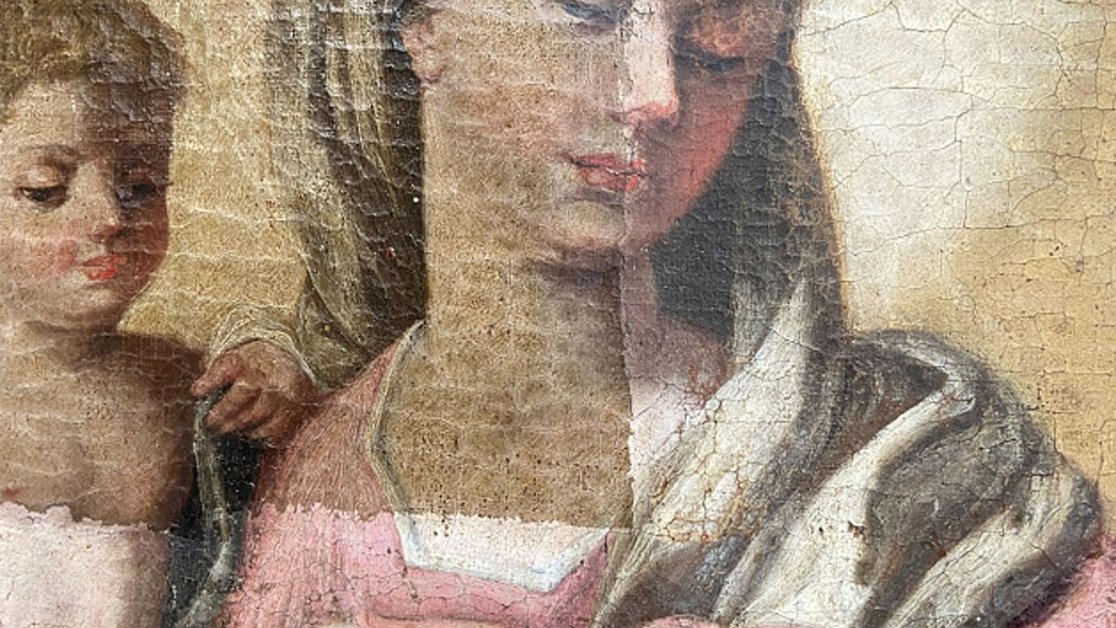 Madonna del Latte  durante il restauro