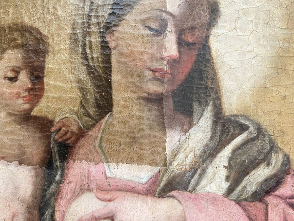 Madonna del Latte  durante il restauro